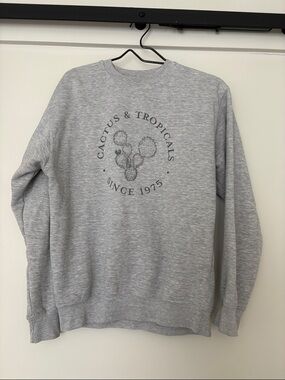 Gray Cactus & Tropicals Crewneck Sweatshirt